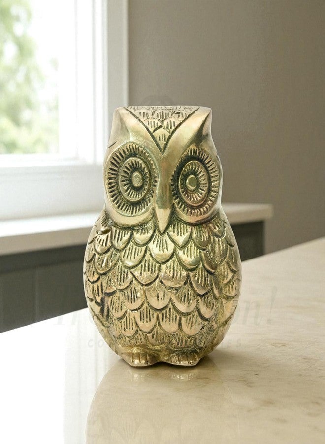 TREE MAISON CORONATING HOMES Brass Vaastu Owl | Size - 3.5 Inch (Approx) | Weight - 650 G (Approx) | Home Decor | Feng Shui | Vastu Shastra Remedies | Owl Statue for Good Luck - Image 4